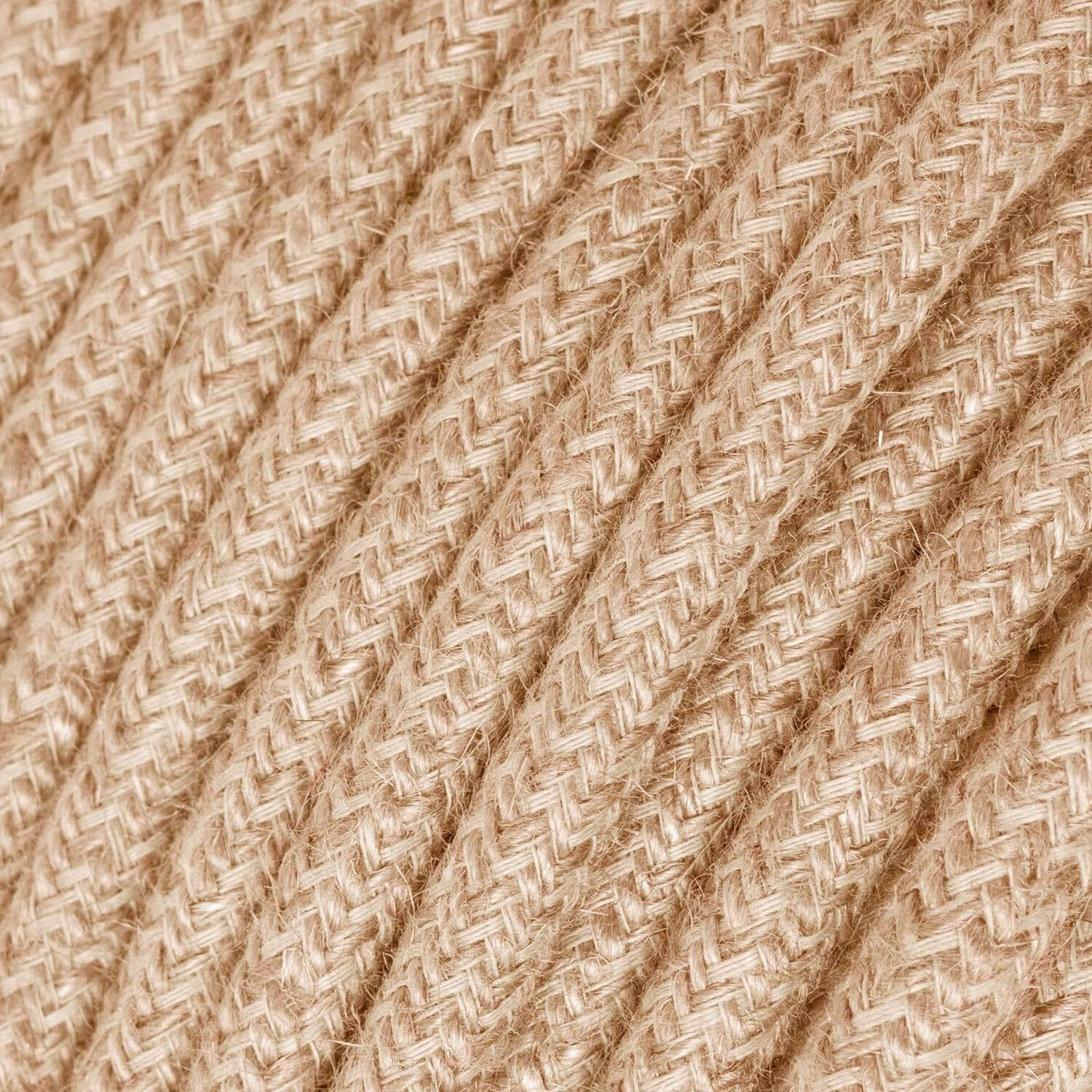 Cavo elettrico Ultra Soft in silicone rivestito in juta Neutro - RN06 rotondo 2x0,75 mm