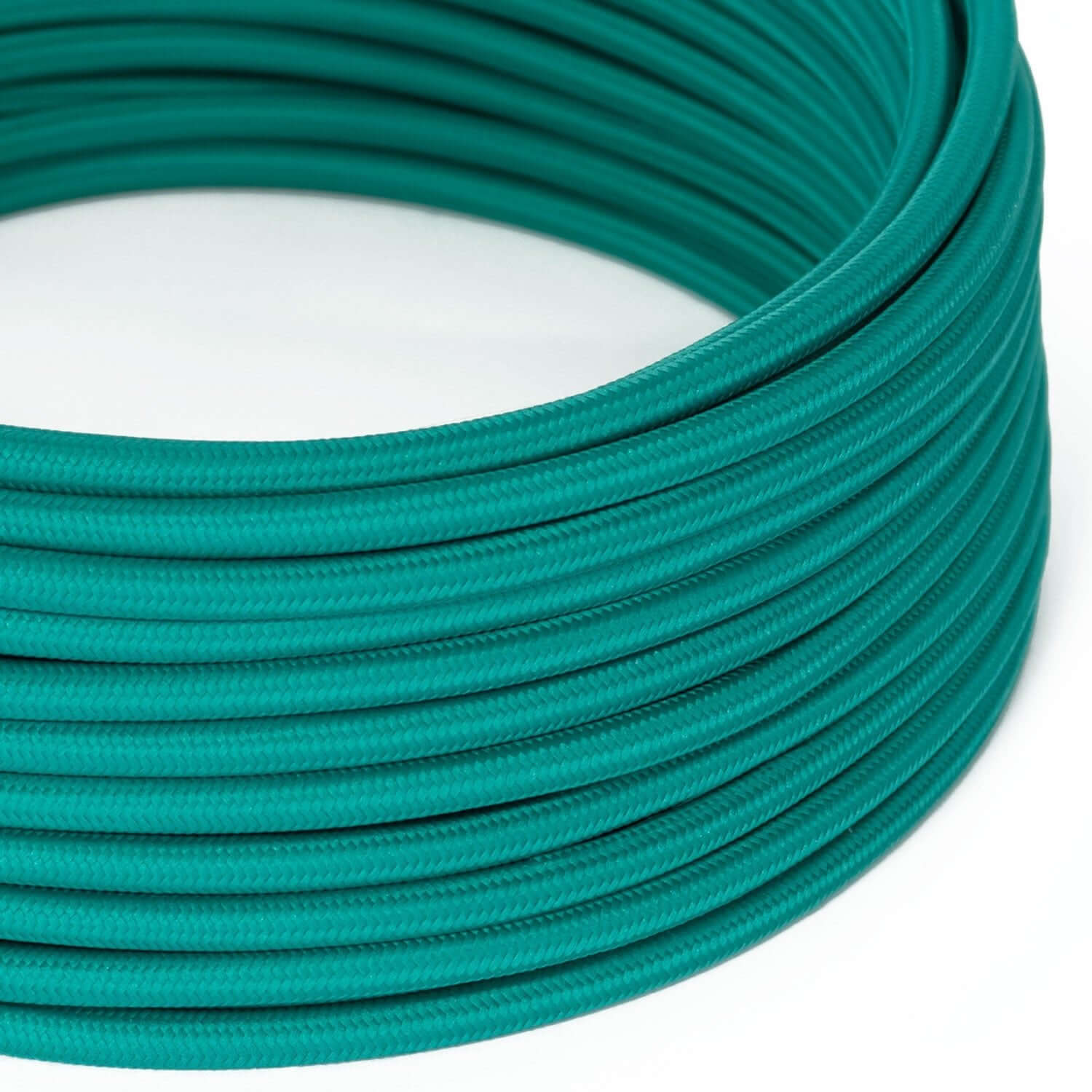 Cavo tessile lucido color Turchese - L'Originale Creative Cables, progettato per valorizzare le tue lampade - RM71