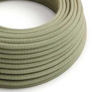 Cavo tessile Verde Timo e Beige ZigZag - L'Originale Creative-Cables - RD72 rotondo 2x0,75mm / 3x0,75mm