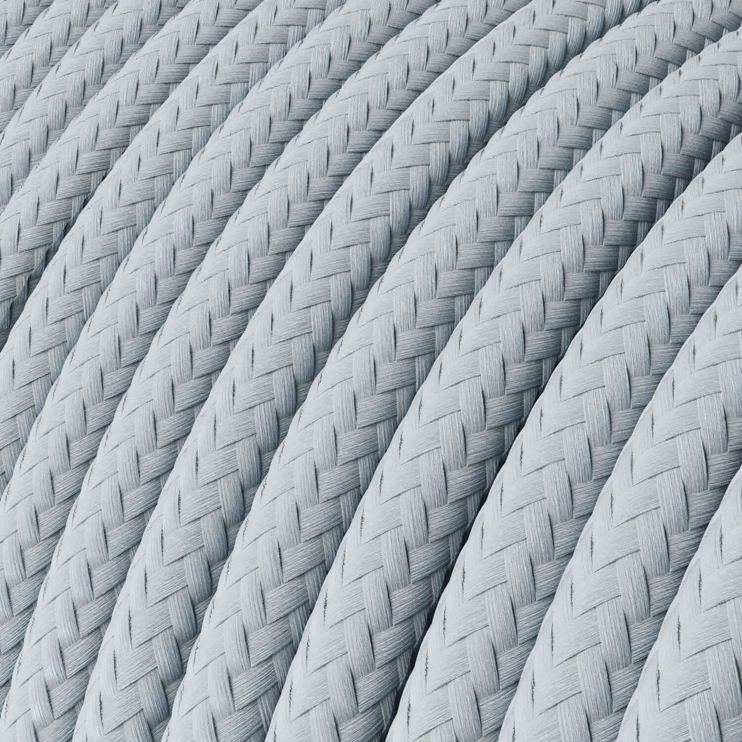 Corda elettrica in tessuto lucido Grigio Azzurro - L'Originale Creative Cables, per creare lampade uniche - RM30