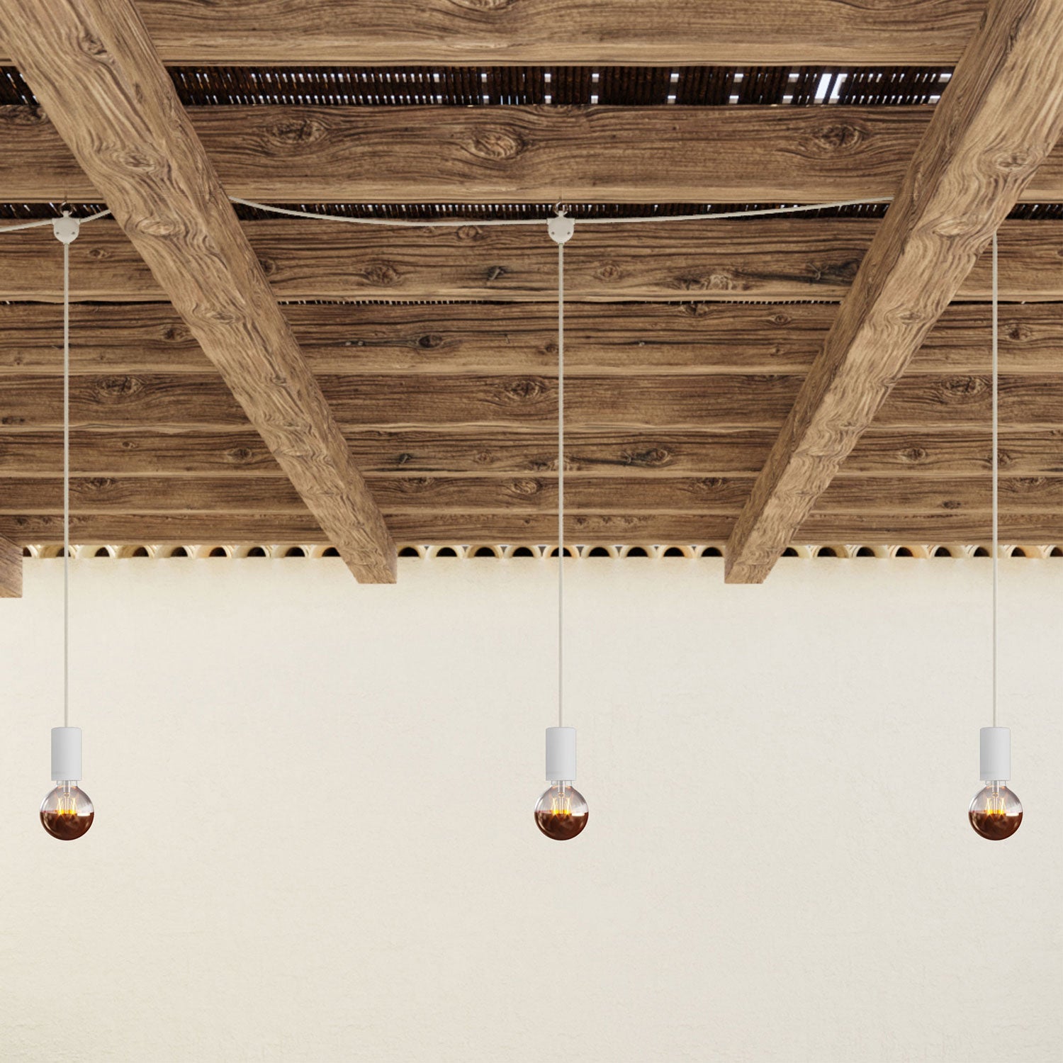 E-Snake Modulair Lampada da esterno IP65 portatile a 3 luci con spina UK - Bianco