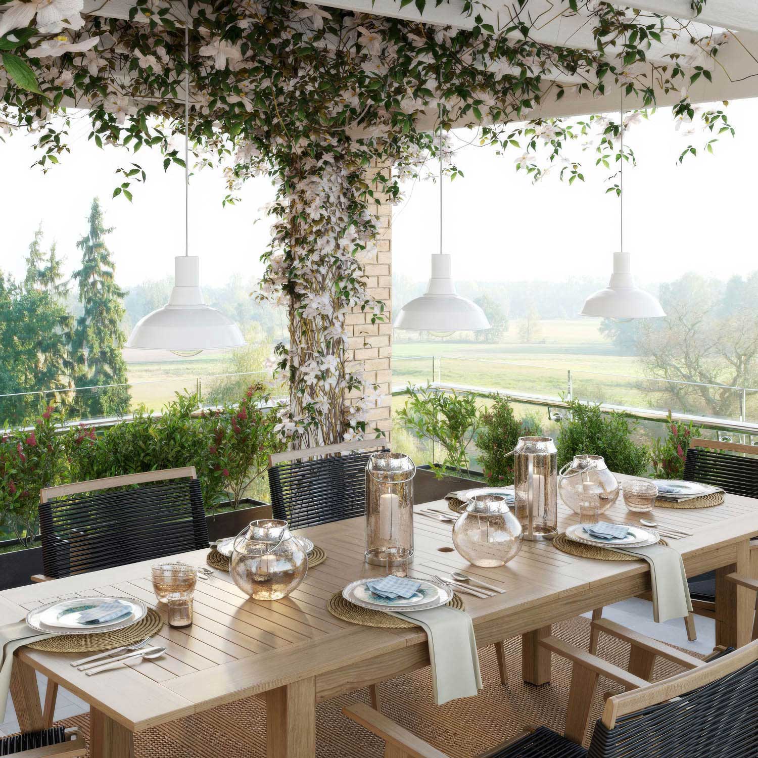 EIVA ELEGANT Kit Portalampada IP65 Outdoor in Silicone per Paralume E27 - Sistema Modulair - Bianco