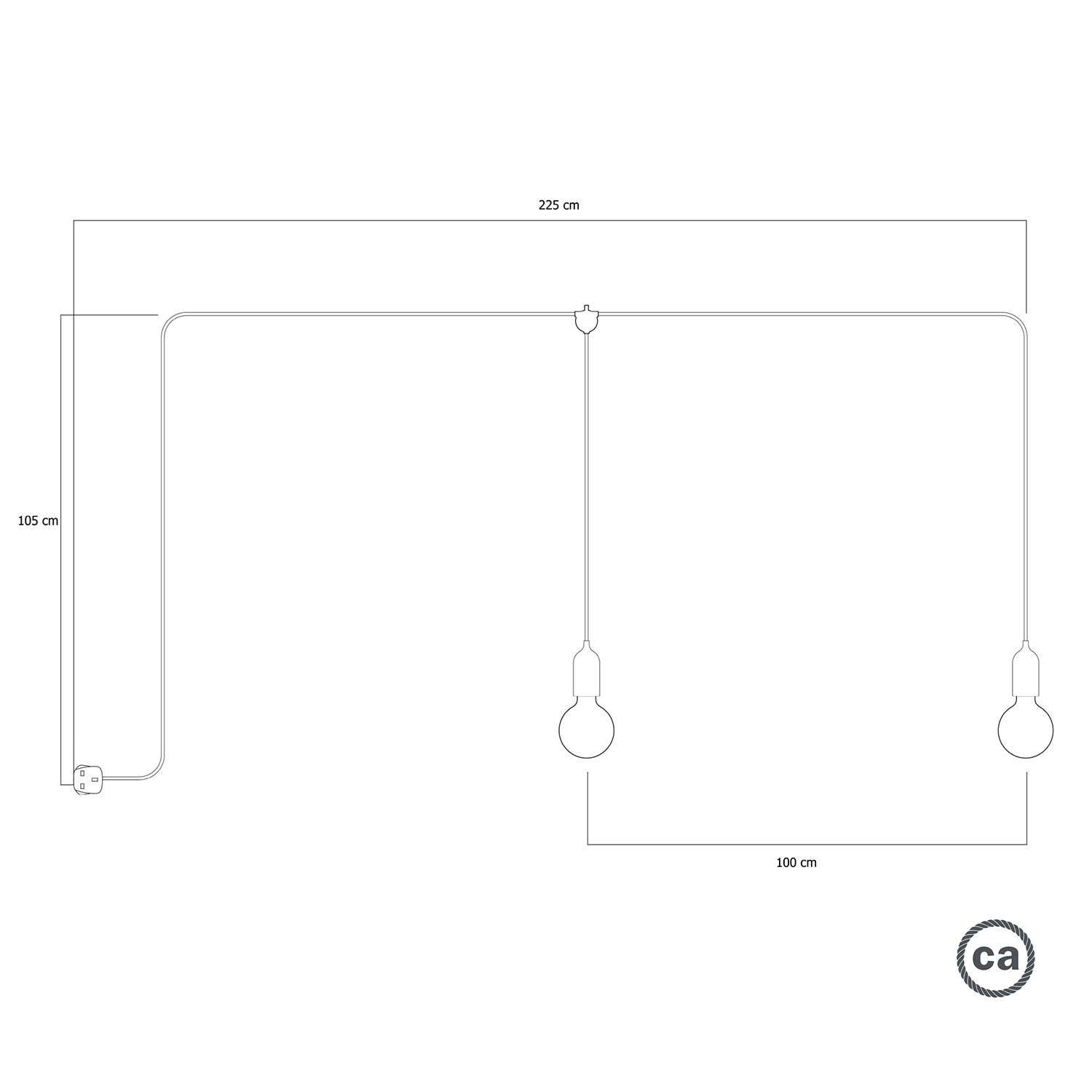 F-Snake Modulair Lampada da esterno IP65 portatile a 2 luci con spina UK - Mostarda