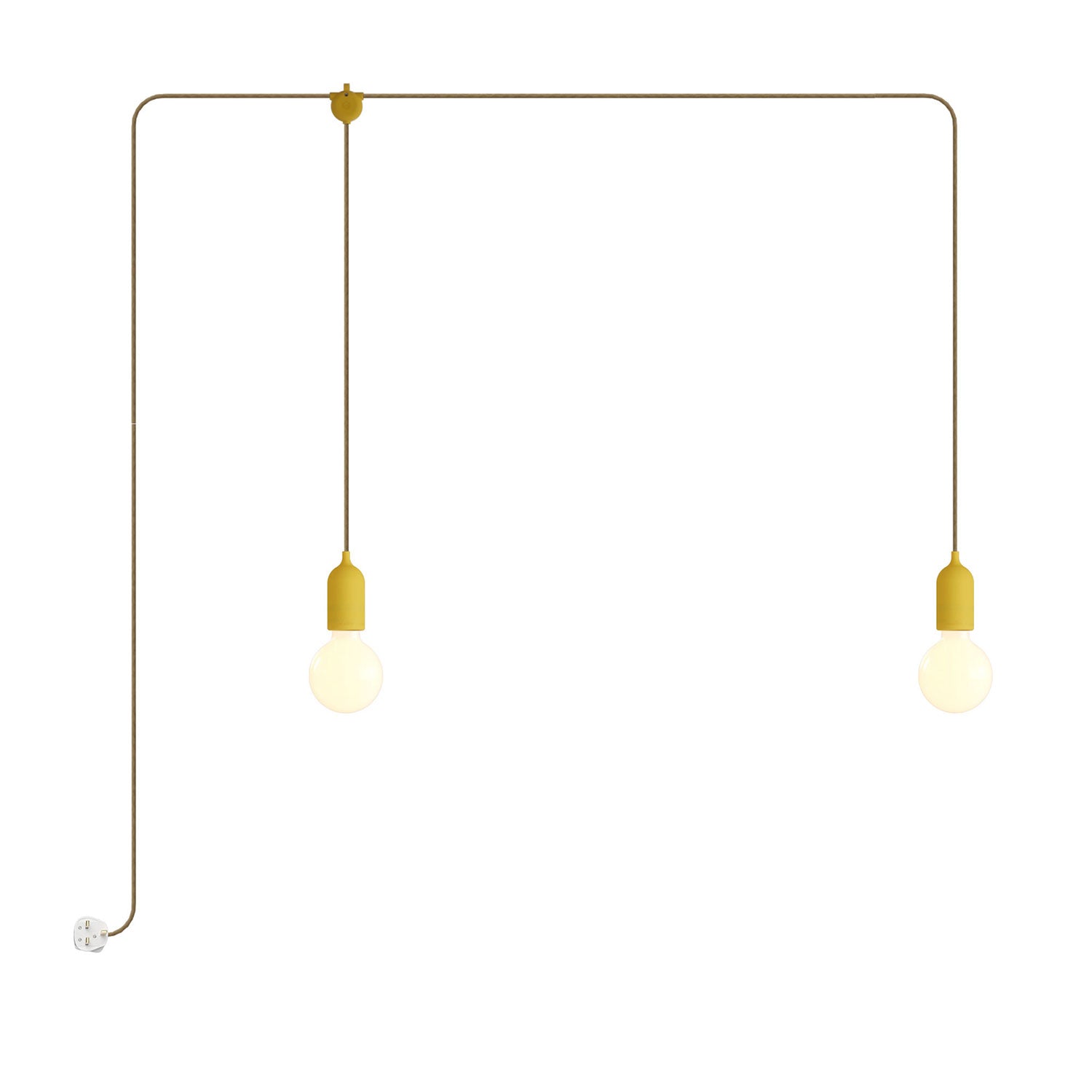 F-Snake Modulair Lampada da esterno IP65 portatile a 2 luci con spina UK - Mostarda