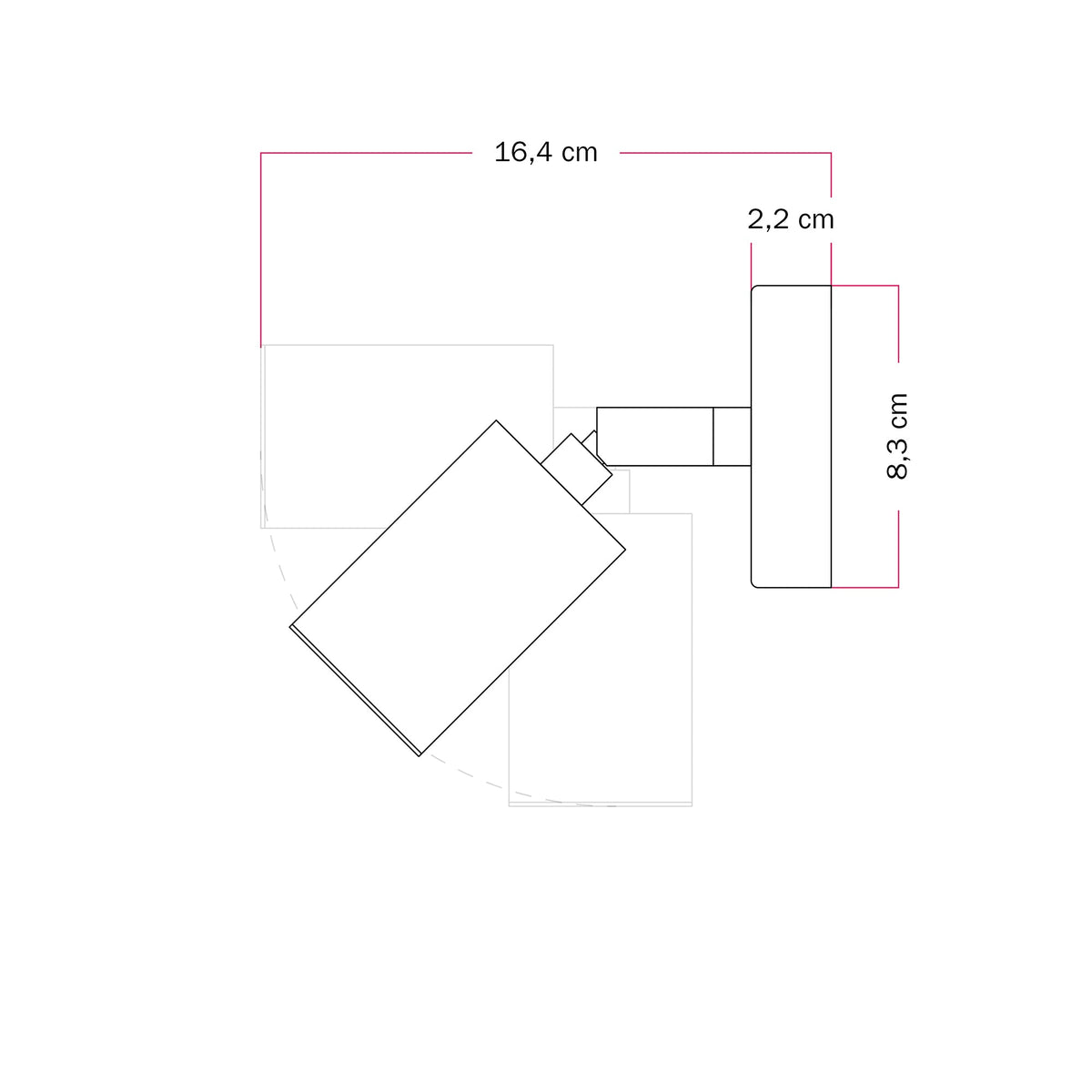 Faretto GU10 orientabile da parete o soffitto Bispot - Bianco opaco / Cromo Si Si