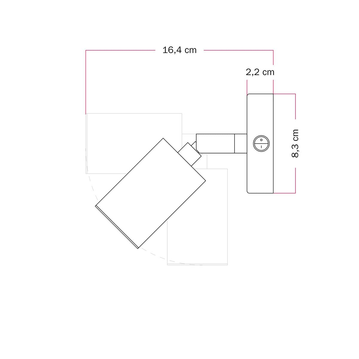 Faretto GU10 orientabile da parete o soffitto Bispot - Titanio satinato Si No
