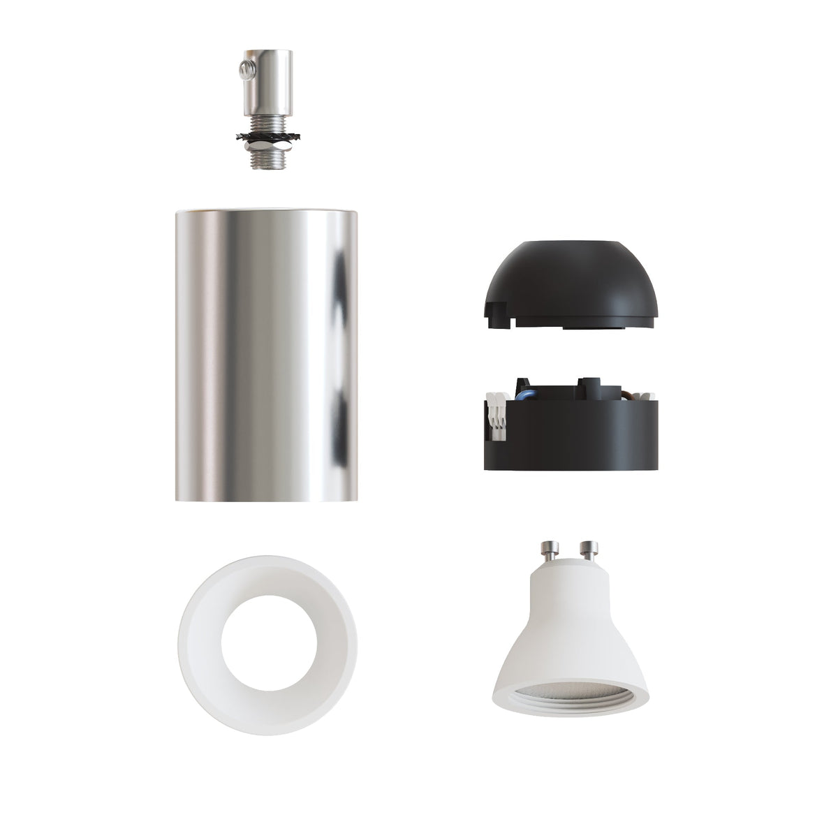 Faretto GU10 Spotlight LED Bispot - Cromo / Bianco opaco