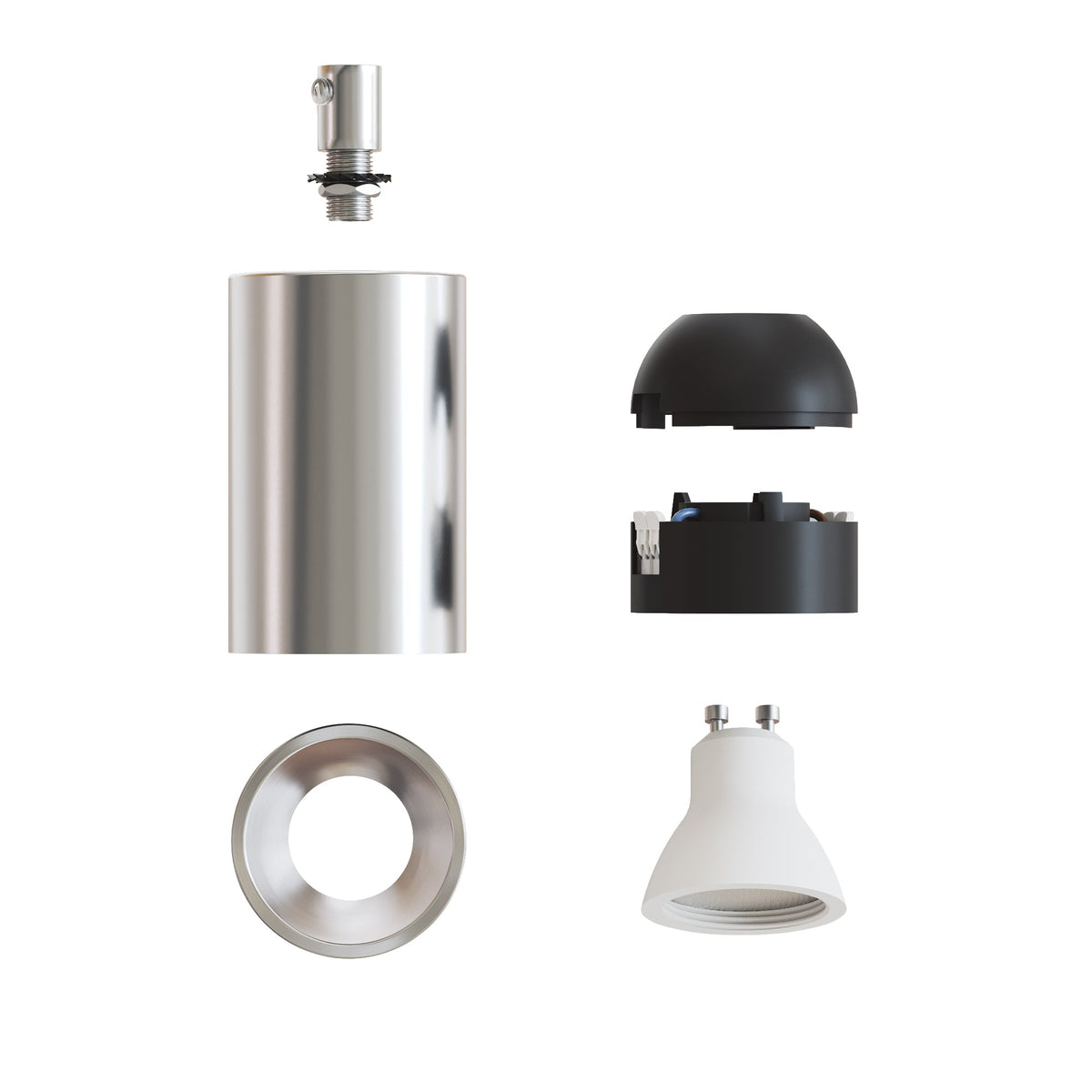 Faretto GU10 Spotlight LED Bispot - Cromo / Titanio satinato