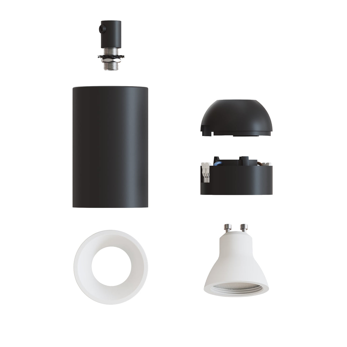 Faretto GU10 Spotlight LED Bispot - Nero / Bianco opaco