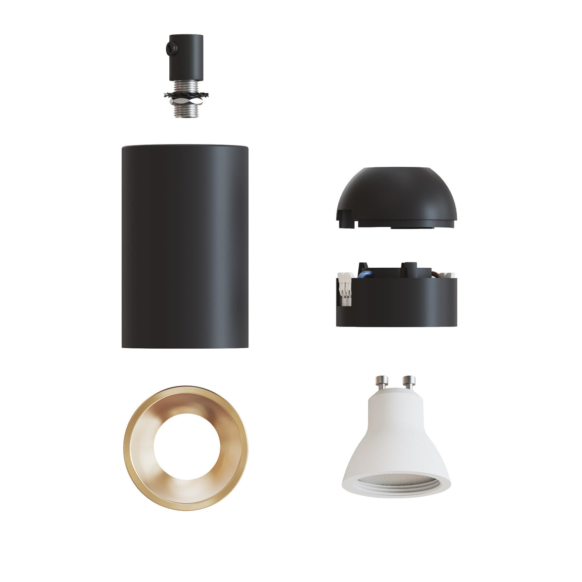Faretto GU10 Spotlight LED Bispot - Nero / Bronzo satinato