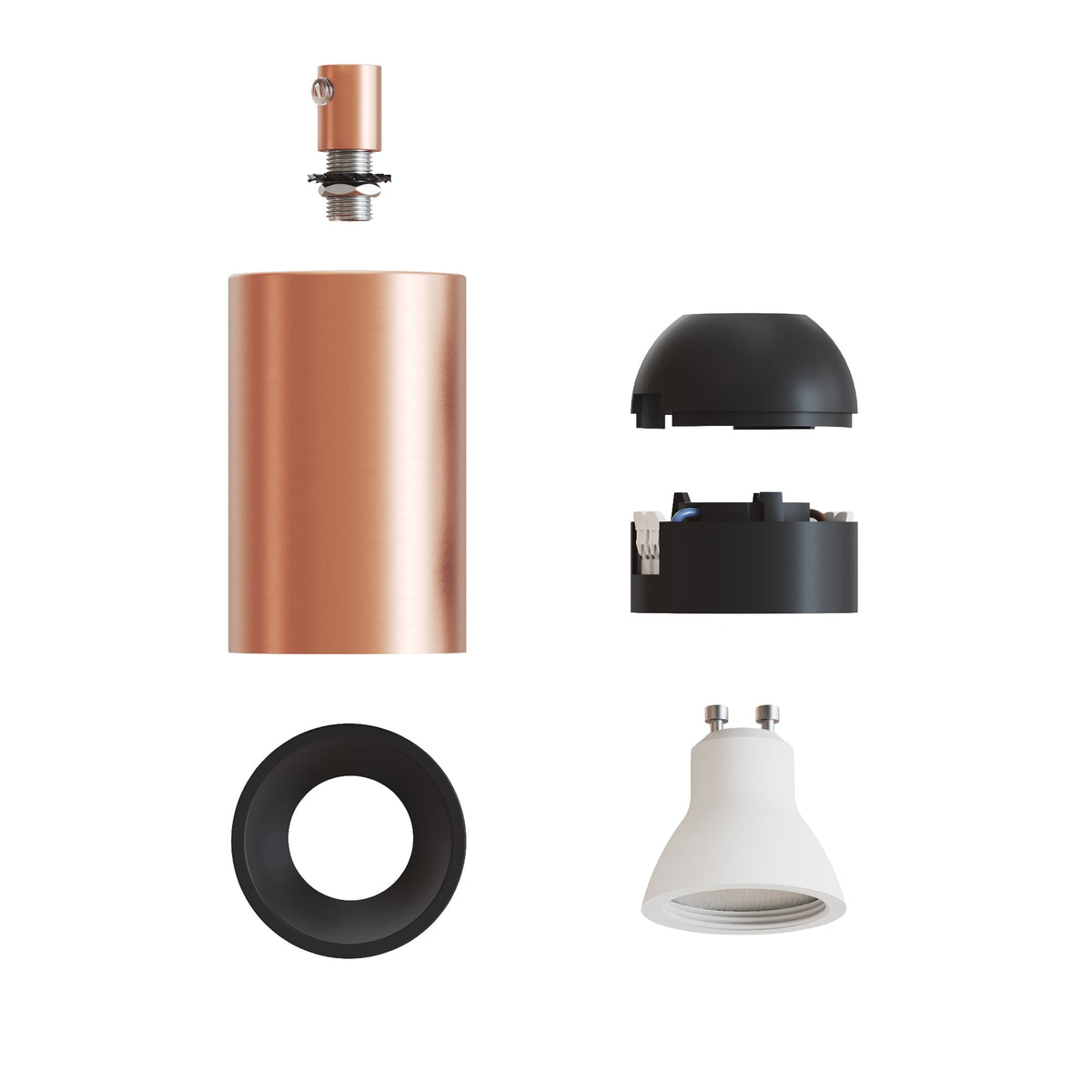 Faretto GU10 Spotlight LED Bispot - Rame satinato / Nero