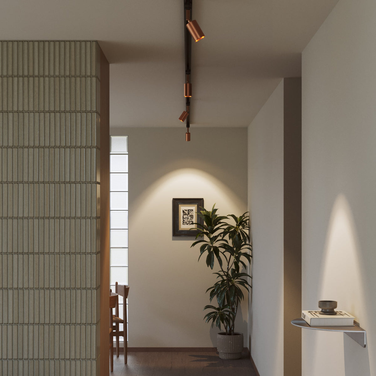 Faretto orientabile Bispot per sistema a binario - Rame satinato Si Powergear