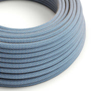 Filo elettrico in tessuto Blu Steward e Beige ZigZag - L'Originale Creative Cables, per decorazioni luminose - RD75