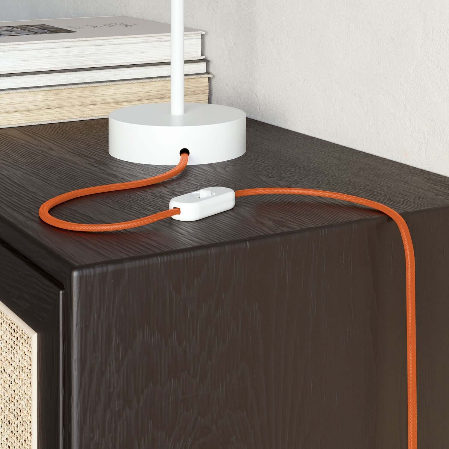 Filo tessile piatto per illuminazione color Arancione Fiamma - PM15