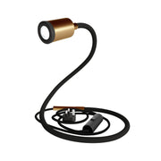 GU1d-one Lampada snodabile senza base con mini faretto LED e spina UK - Bronzo satinato