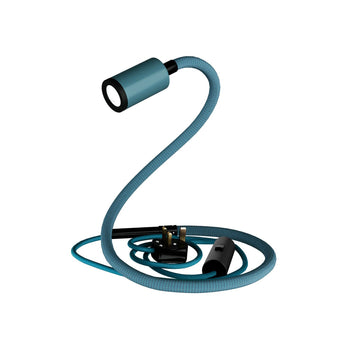 GU1d-one Pastel Lampada snodabile senza base con mini faretto LED e spina UK - Petrolio