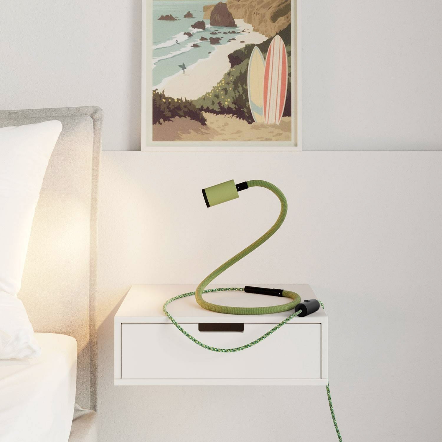 GU1d-one Pastel Lampada snodabile senza base con mini faretto LED e spina UK - Verde prato