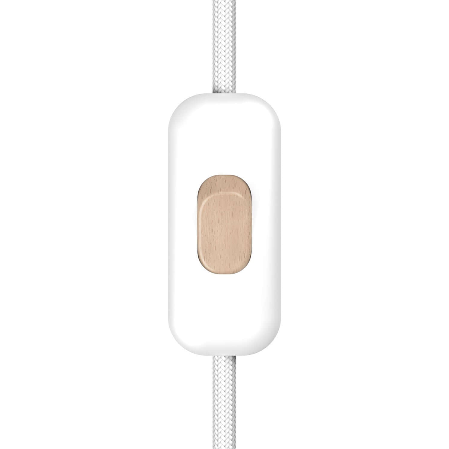 Interruttore Unipolare rompifilo Creative Switch Bianco e pulsante Effetto legno