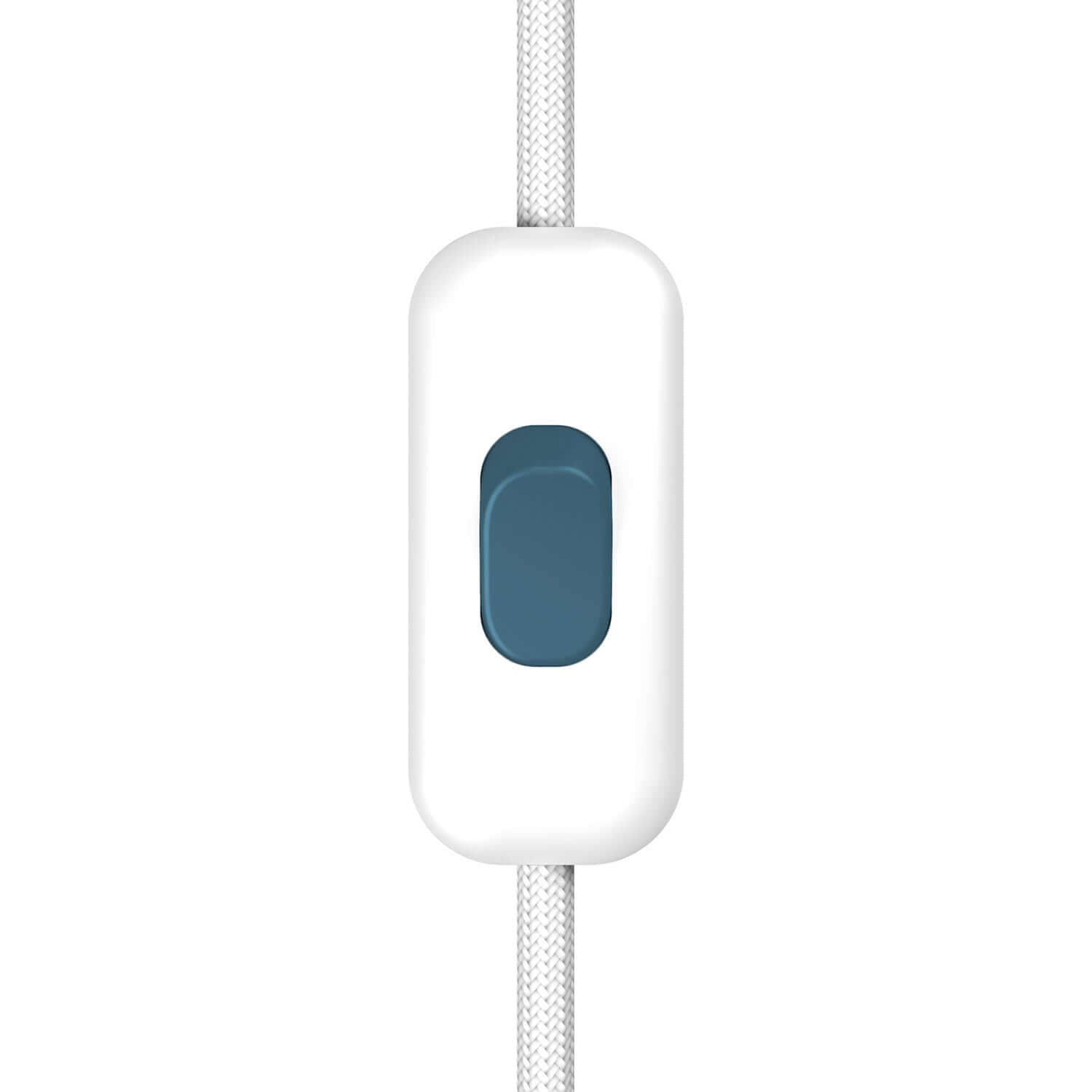 Interruttore Unipolare rompifilo Creative Switch Bianco e pulsante Petrolio