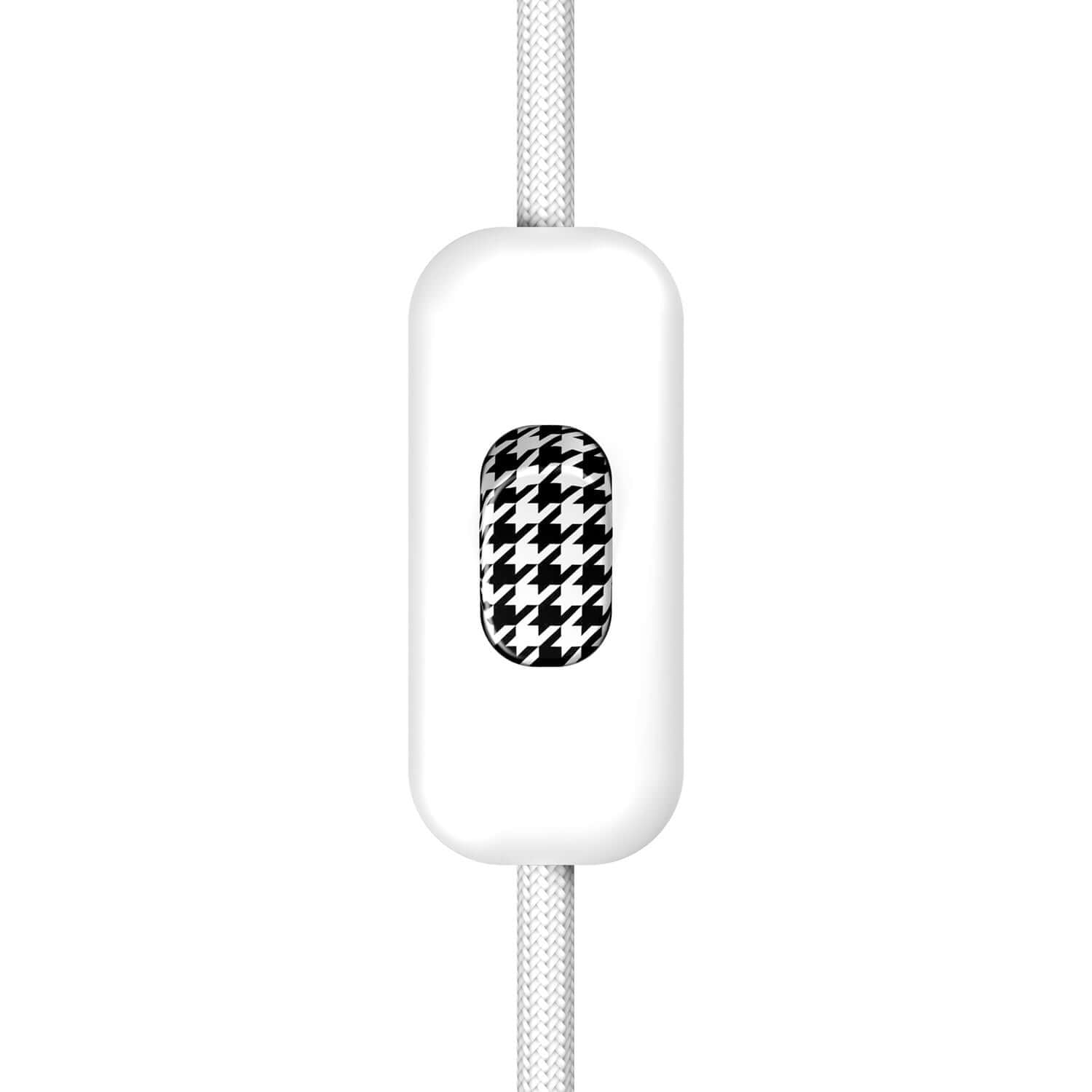 Interruttore Unipolare rompifilo Creative Switch Bianco e pulsante Pied de poule