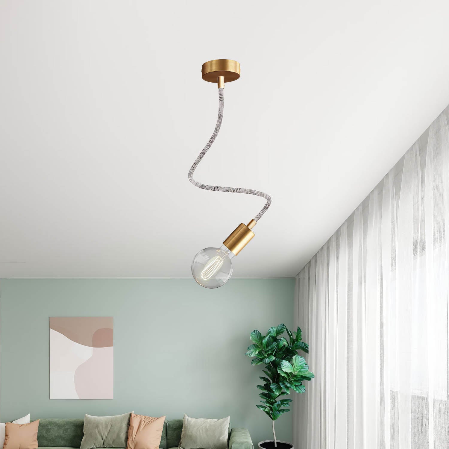 Kit Creative Flex tubo flessibile di estensione rivestito in tessuto RM72 Mèlange chiaro con terminali metallici Bronzo satinato 60 cm