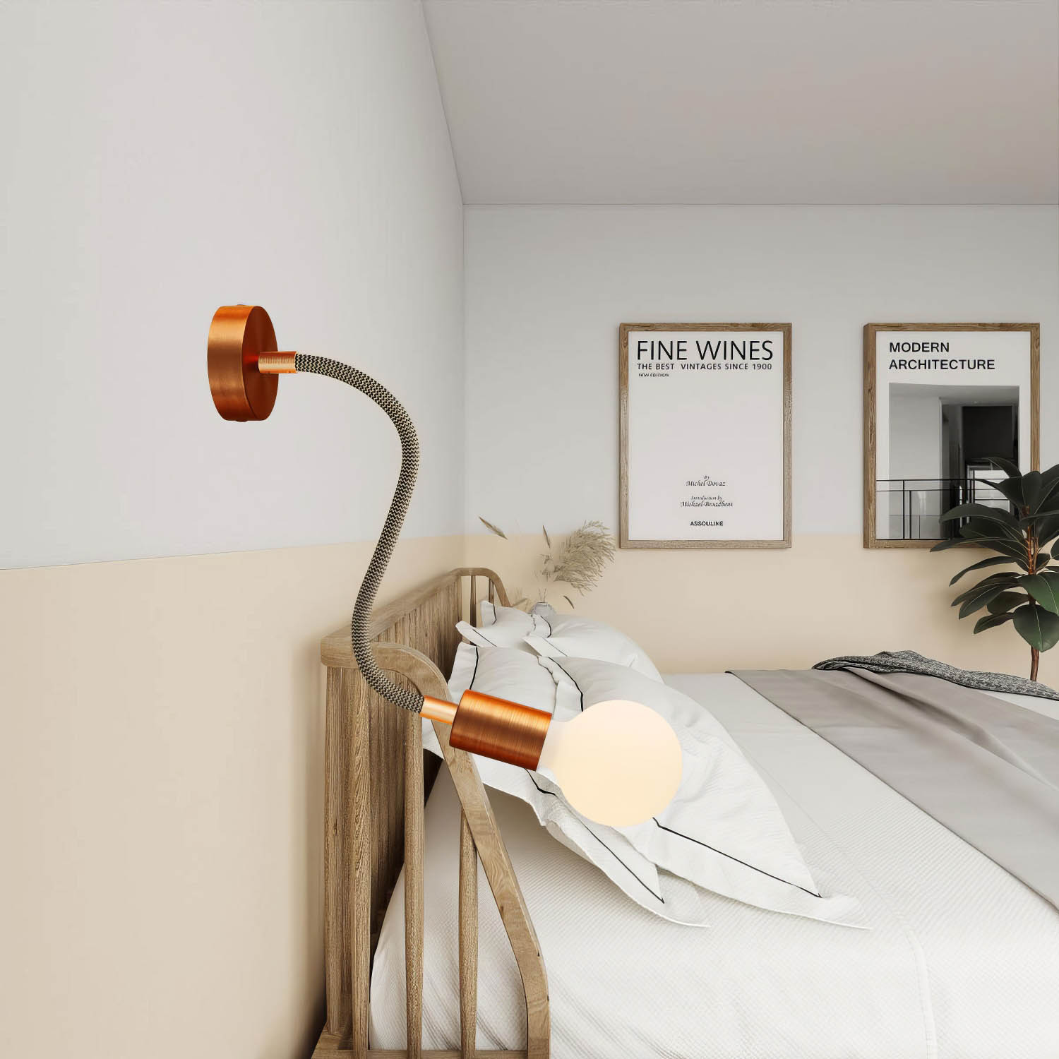 Kit Creative Flex tubo flessibile di estensione rivestito in tessuto RZ24 Nero e Oro con terminali metallici Rame satinato 30 cm