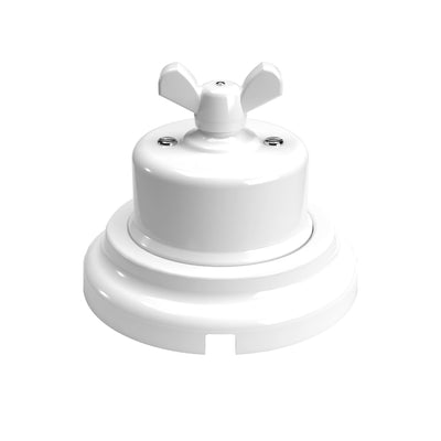 Switch/diverter kit with butterfly nut and white porcelain base