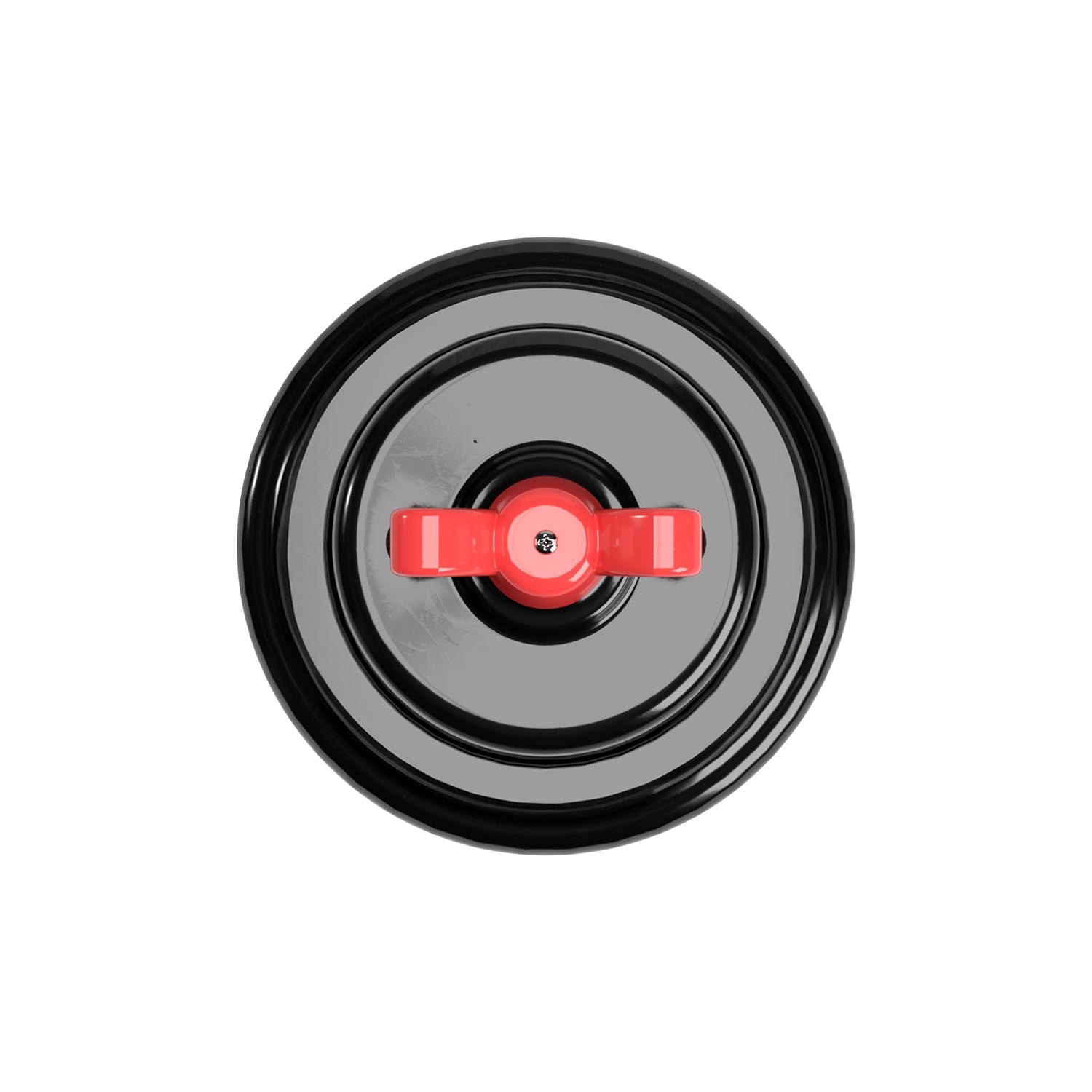 Kit interruttore/deviatore con dado a farfalla e base in porcellana nera Rosso