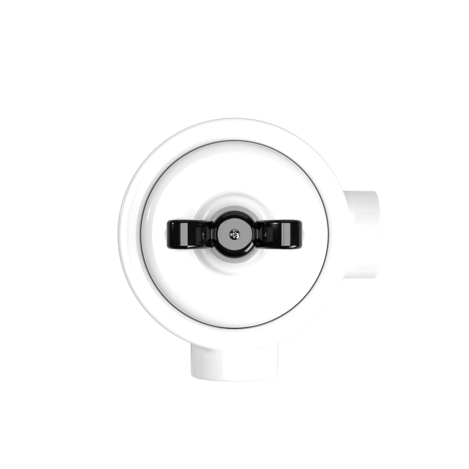 Kit interruttore/deviatore con dado a farfalla e base per Creative-Tubes in porcellana bianca Nero 2