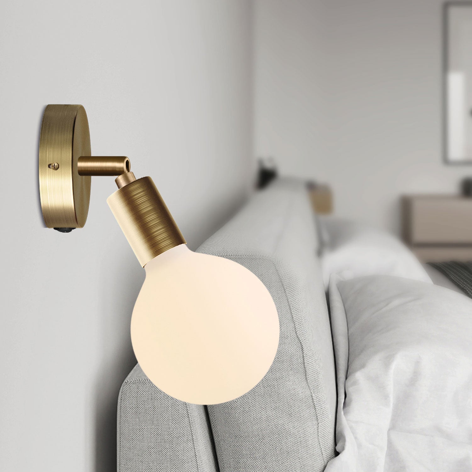 Kit mini rosone cilindrico in metallo con interruttore - Bronzo satinato