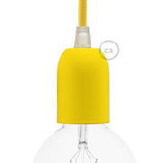 Kit portalampada E27 semisferico in metallo - Giallo