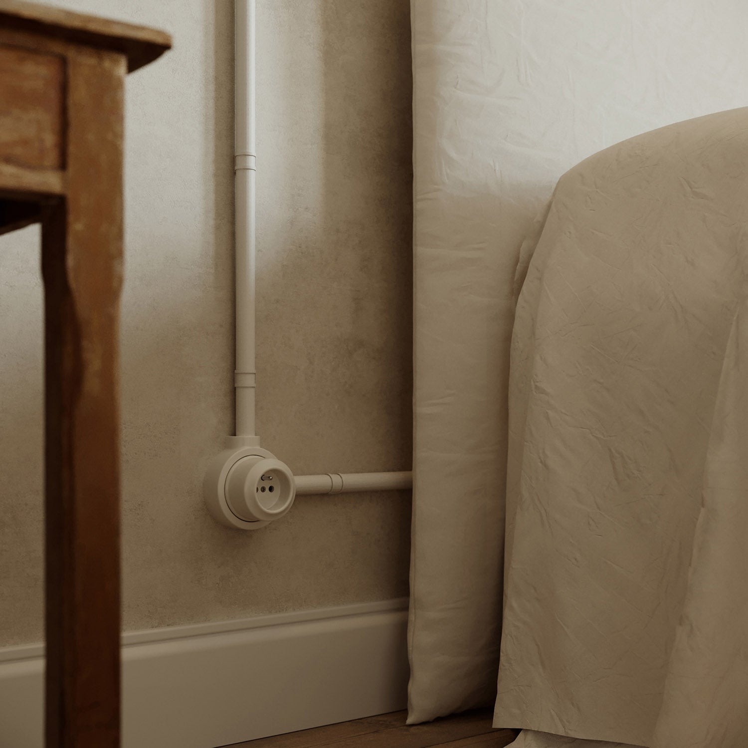 Kit presa a muro di tipo francese e base per Creative-Tubes in porcellana - Bianco 2