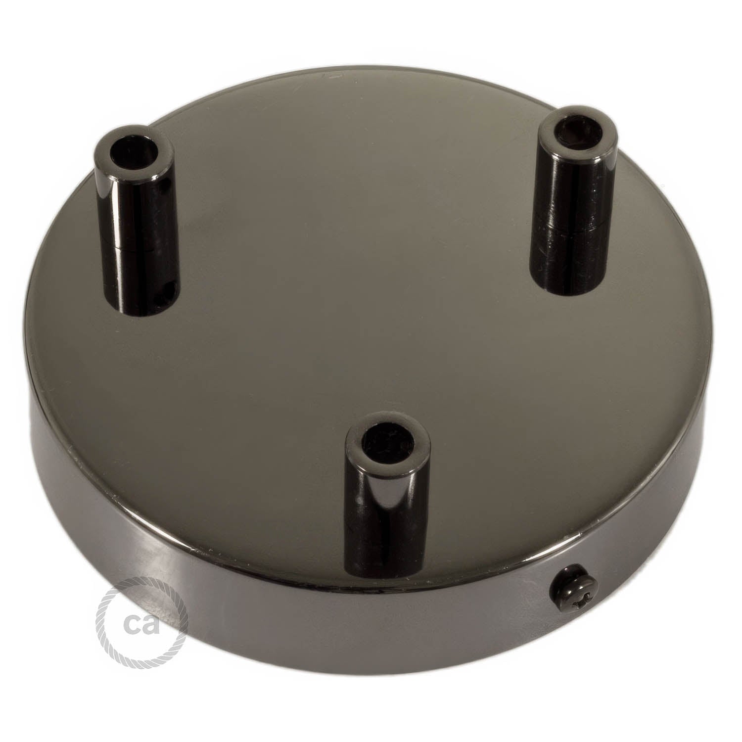 Kit rosone cilindrico in metallo a 3 fori - Nero perla Cilindrico