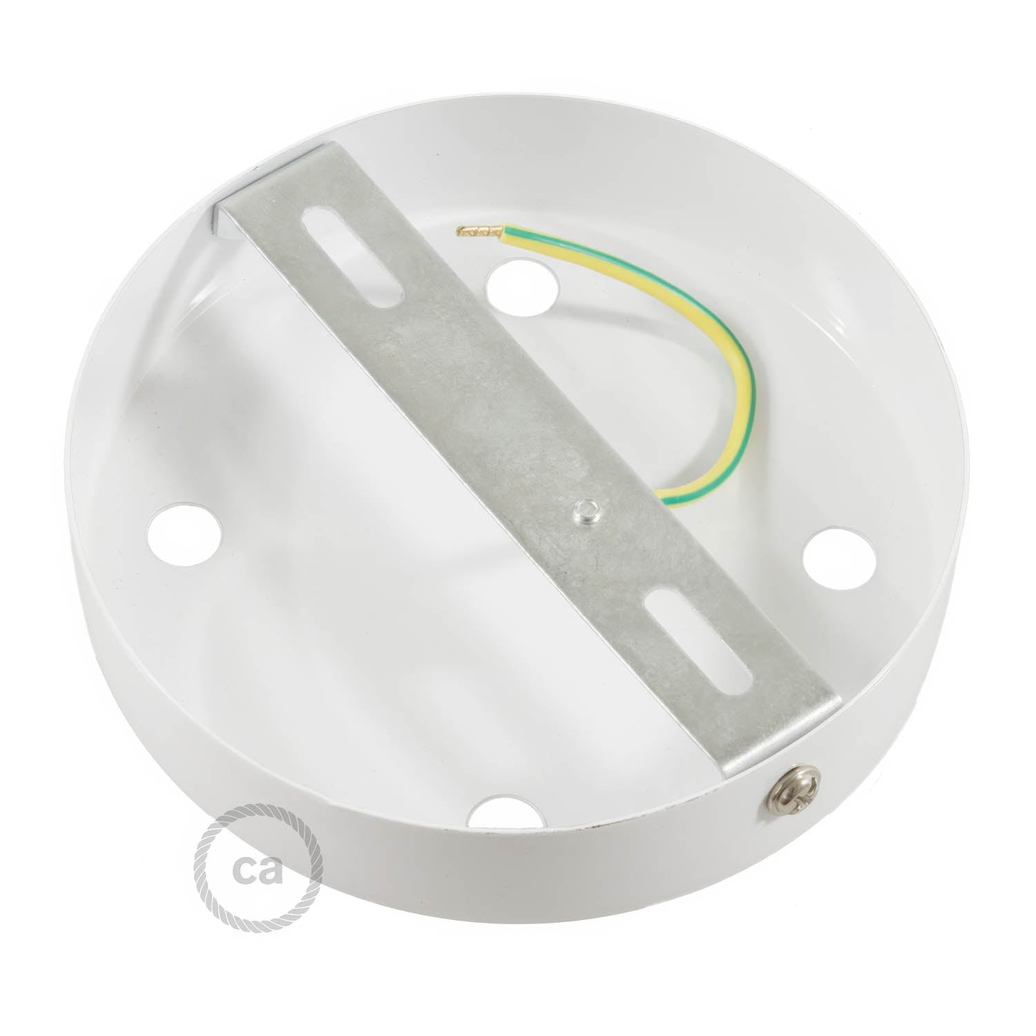 Kit rosone cilindrico in metallo a 4 fori - Bianco opaco Cilindrico