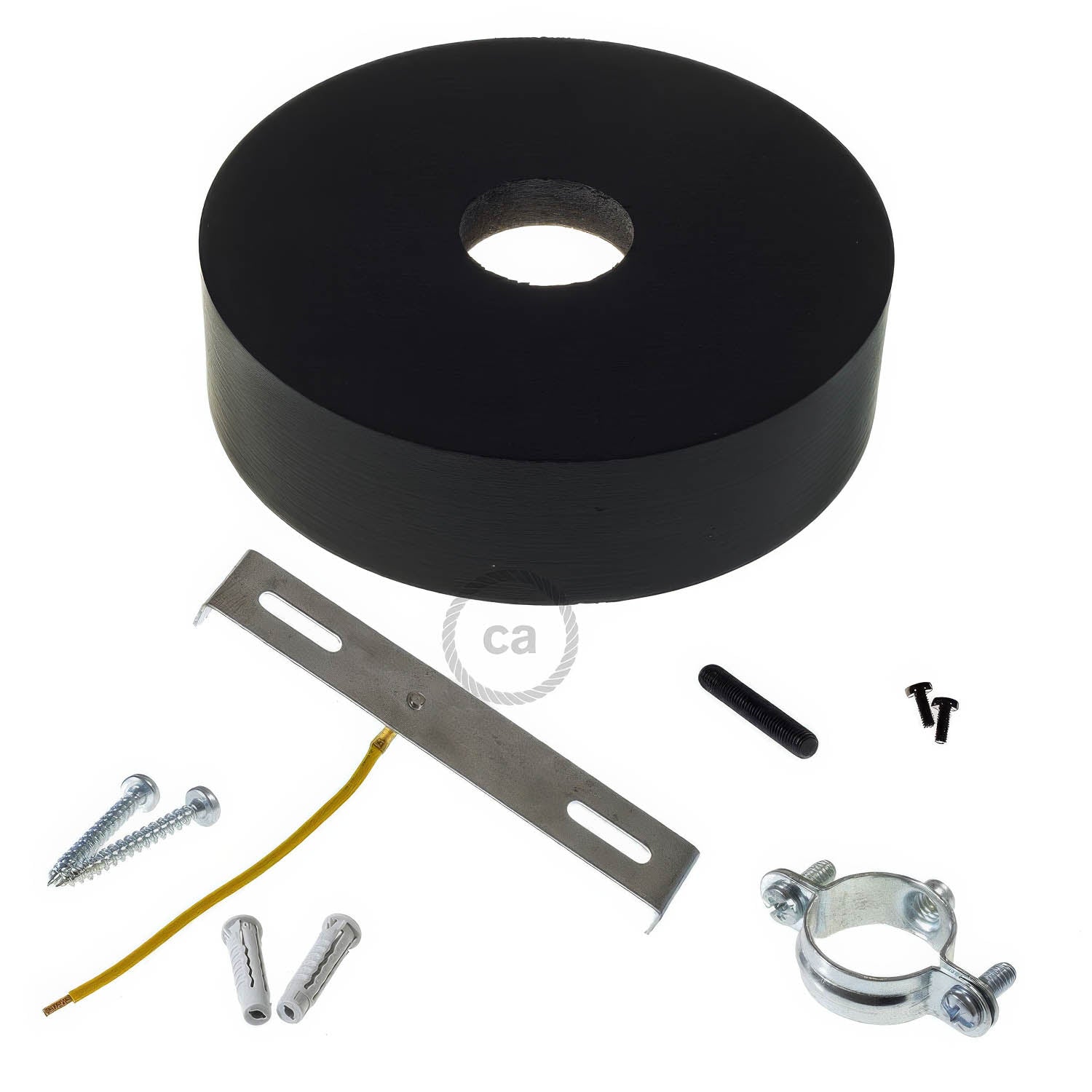 Kit rosone in legno per cordone 3XL - Nero