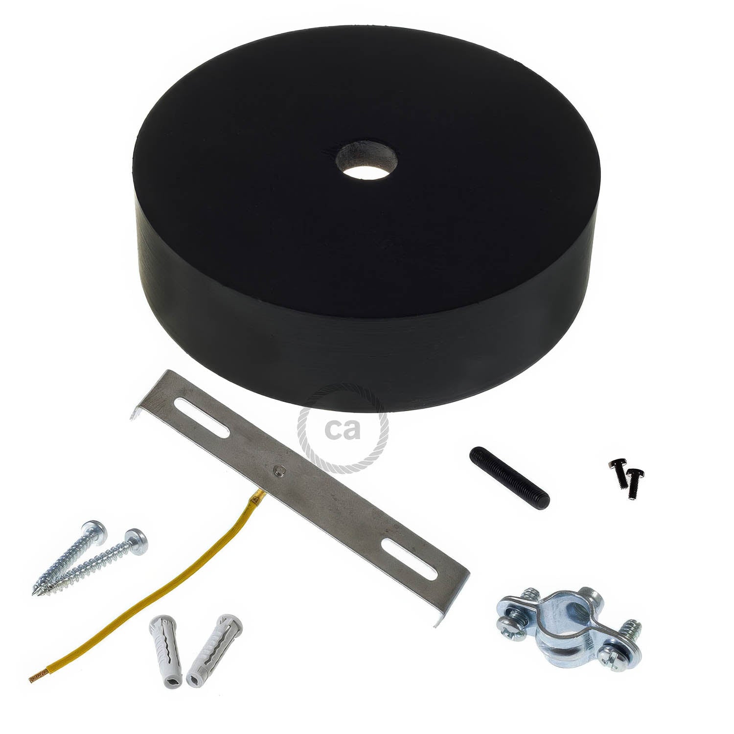 Kit rosone in legno per cordone XL - Nero