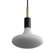 Lampada a sospensione completa di cavo tessile, finiture in metallo e serracavo da 7cm - Nero
