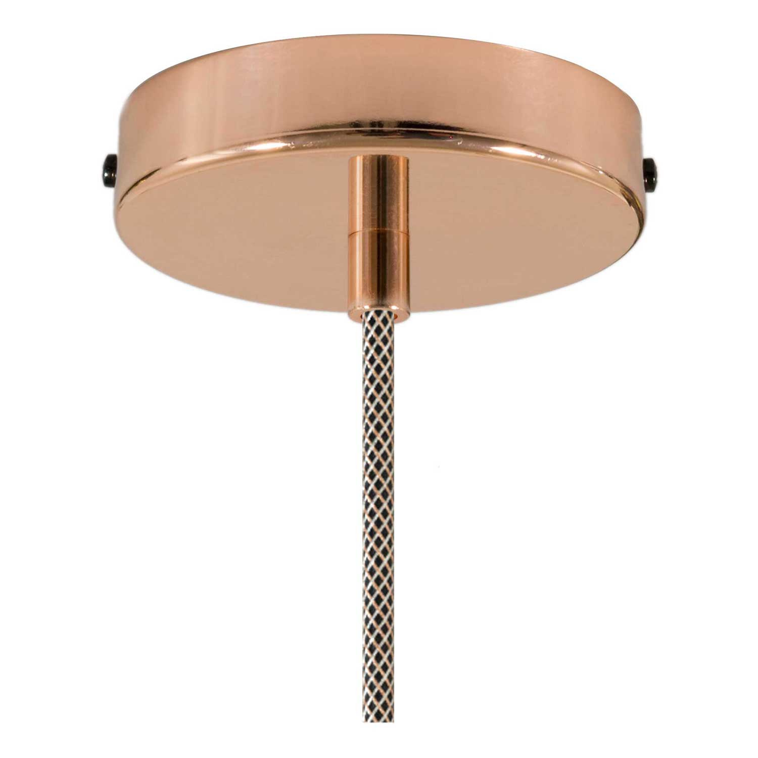 Lampada a sospensione completa di cavo tessile, paralume in ceramica Industriale e finiture in metallo - Nero