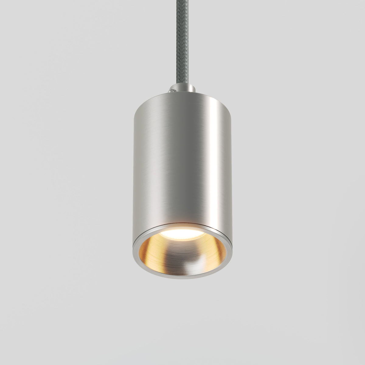 Lampada a sospensione con faretto GU10 Bispot per sistema a binario - Titanio satinato Si Powergear