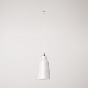 Lampada a sospensione con paralume Bottiglia e adattatore binari - Bianco lucido