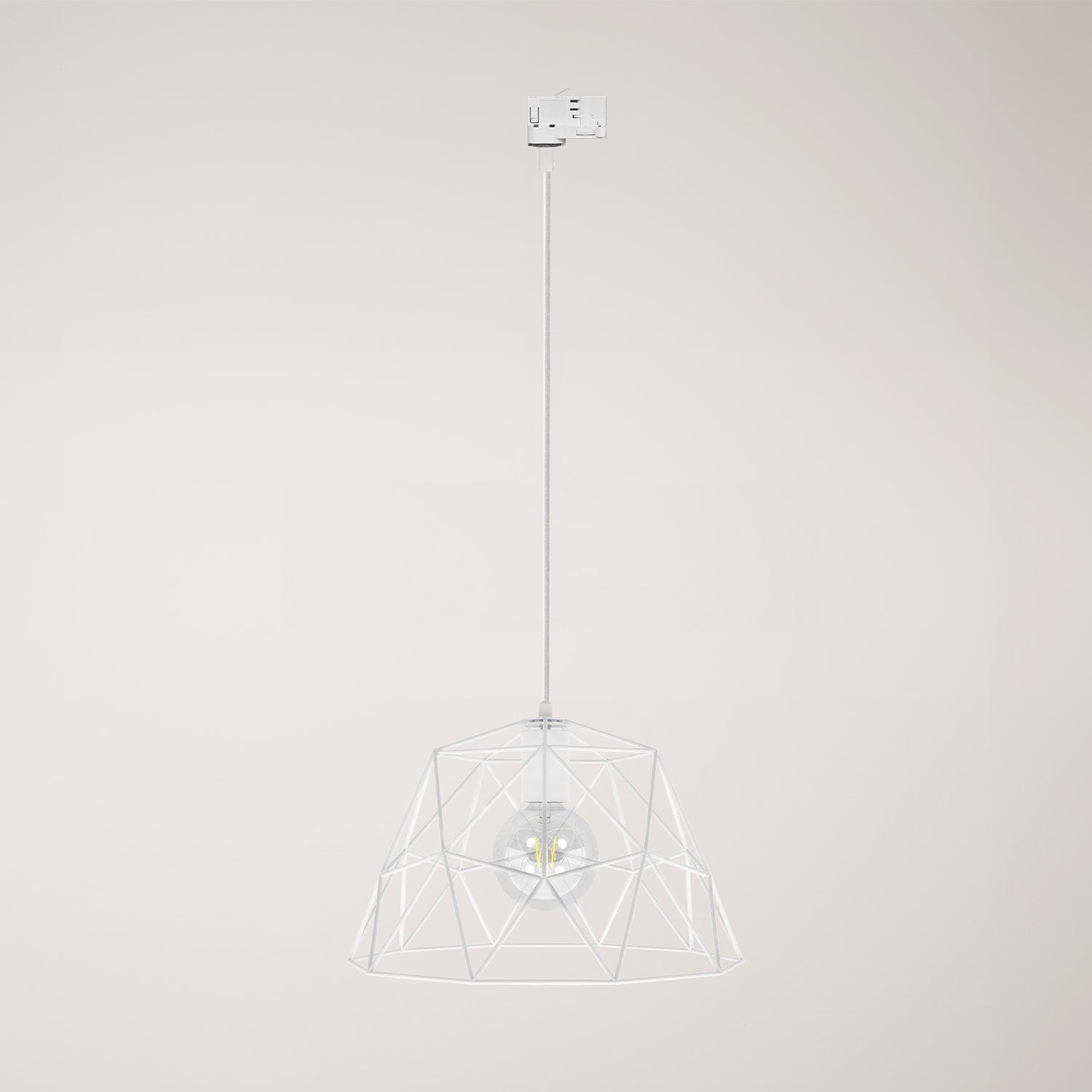 Lampada a sospensione con paralume Dome per binari - Bianco