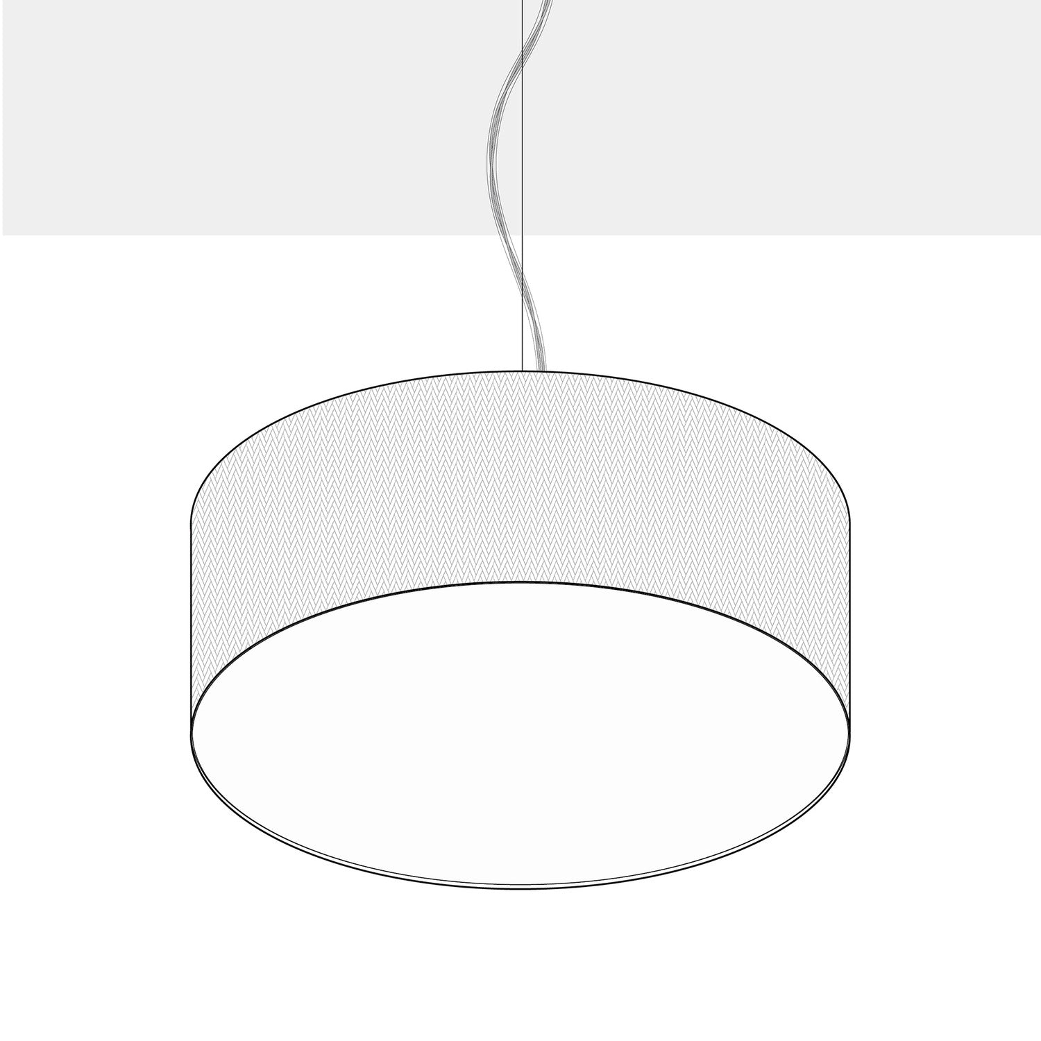 Lampada a sospensione con paralume in tessuto Cilindro Large - Made in Italy - Teletta Azzurro Severo Si