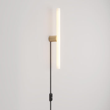 Lampada con spina UK con finitura metallica e lampadina LED lineare S14d - Bronzo satinato