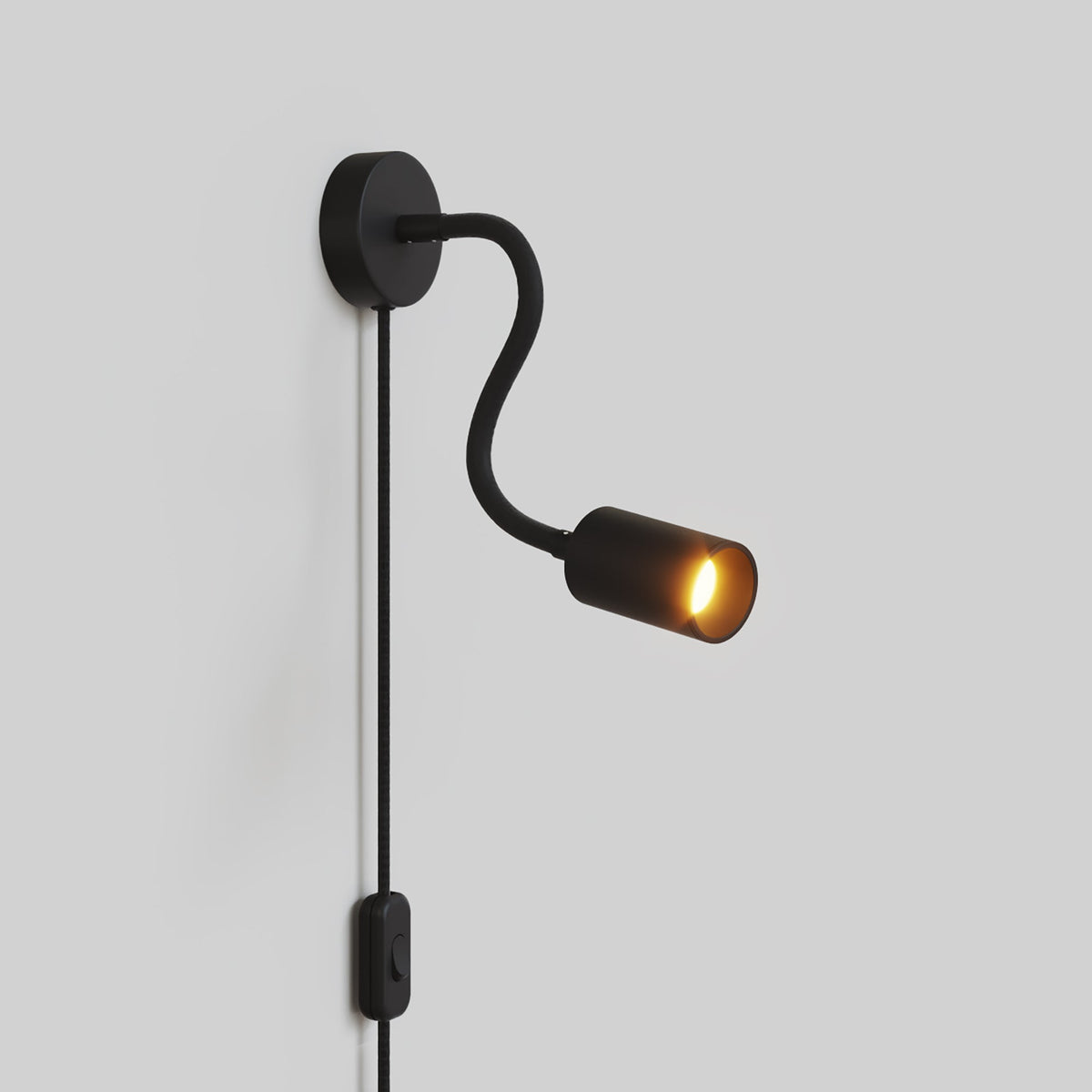 Lampada con spina UK e braccio snodabile, faretto Spotlight GU10 Bispot - Nero - Creative Cables