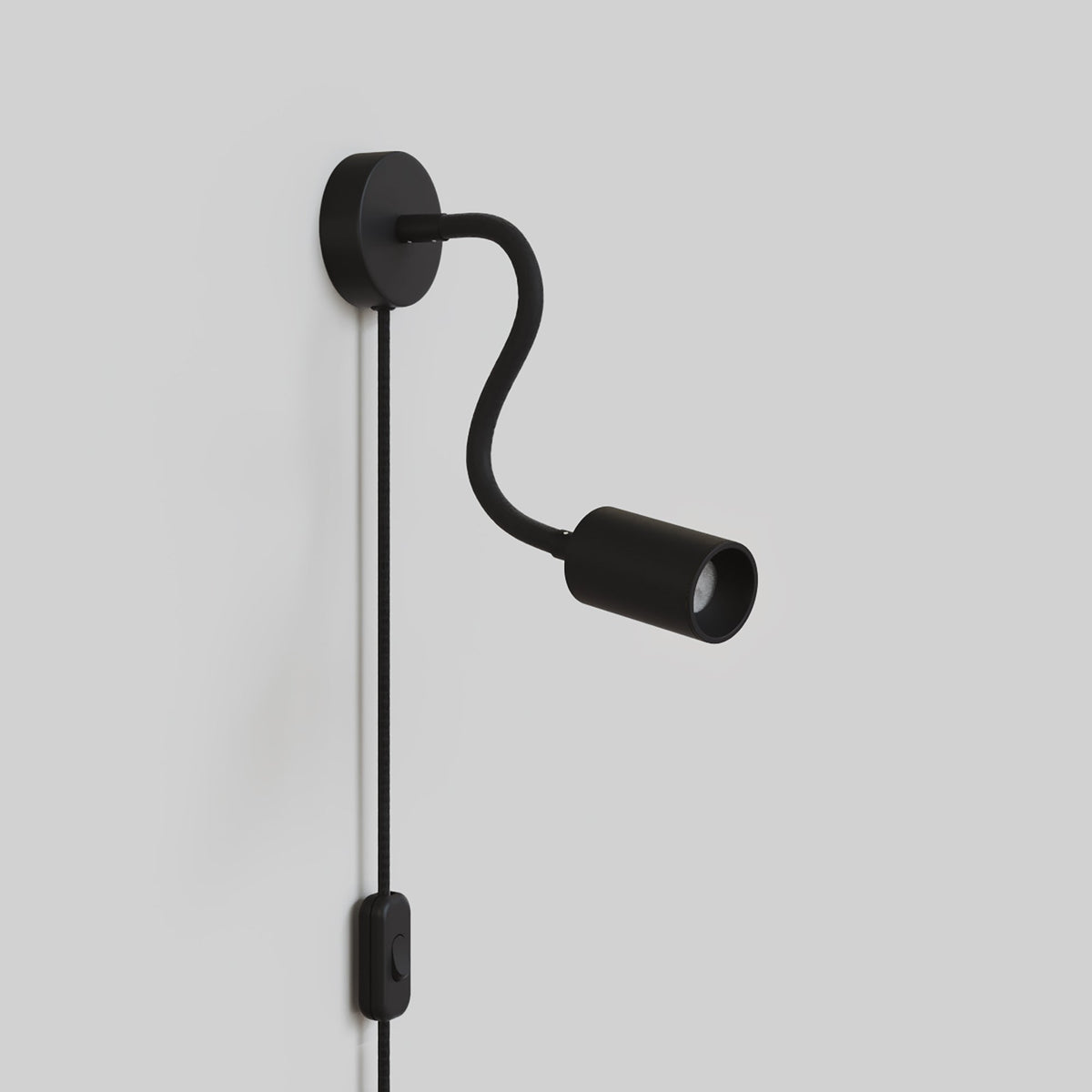 Lampada con spina UK e braccio snodabile, faretto Spotlight GU10 Bispot - Nero