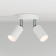 Lampada da parete o soffitto con 2 faretti GU10 Bispot orientabili - Bianco opaco