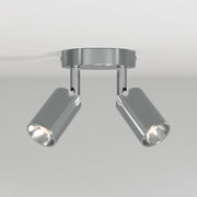 Lampada da parete o soffitto con 2 faretti GU10 Bispot orientabili - Cromo satinato