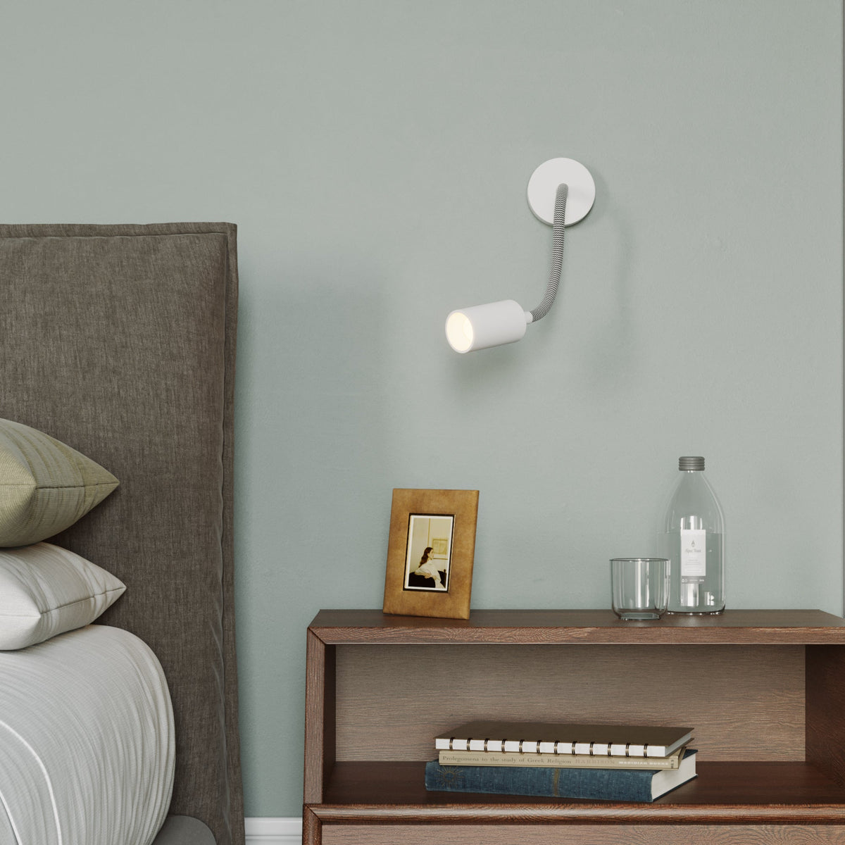 Lampada da parete o soffitto con faretto GU10 Bispot e braccio orientabile Flex 30 cm - Bianco opaco Si No
