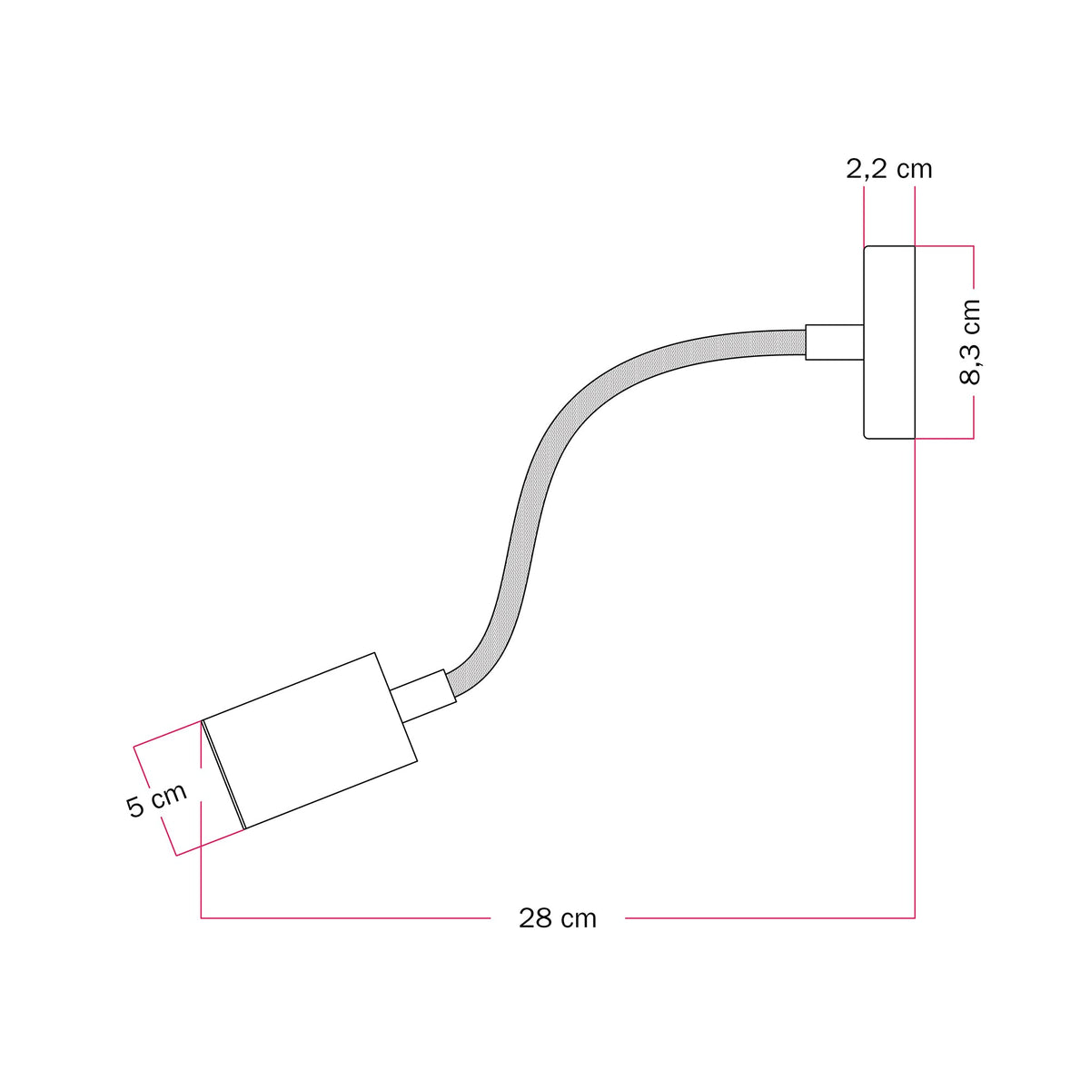 Lampada da parete o soffitto con faretto GU10 Bispot e braccio orientabile Flex 30 cm - Bronzo satinato Si Si