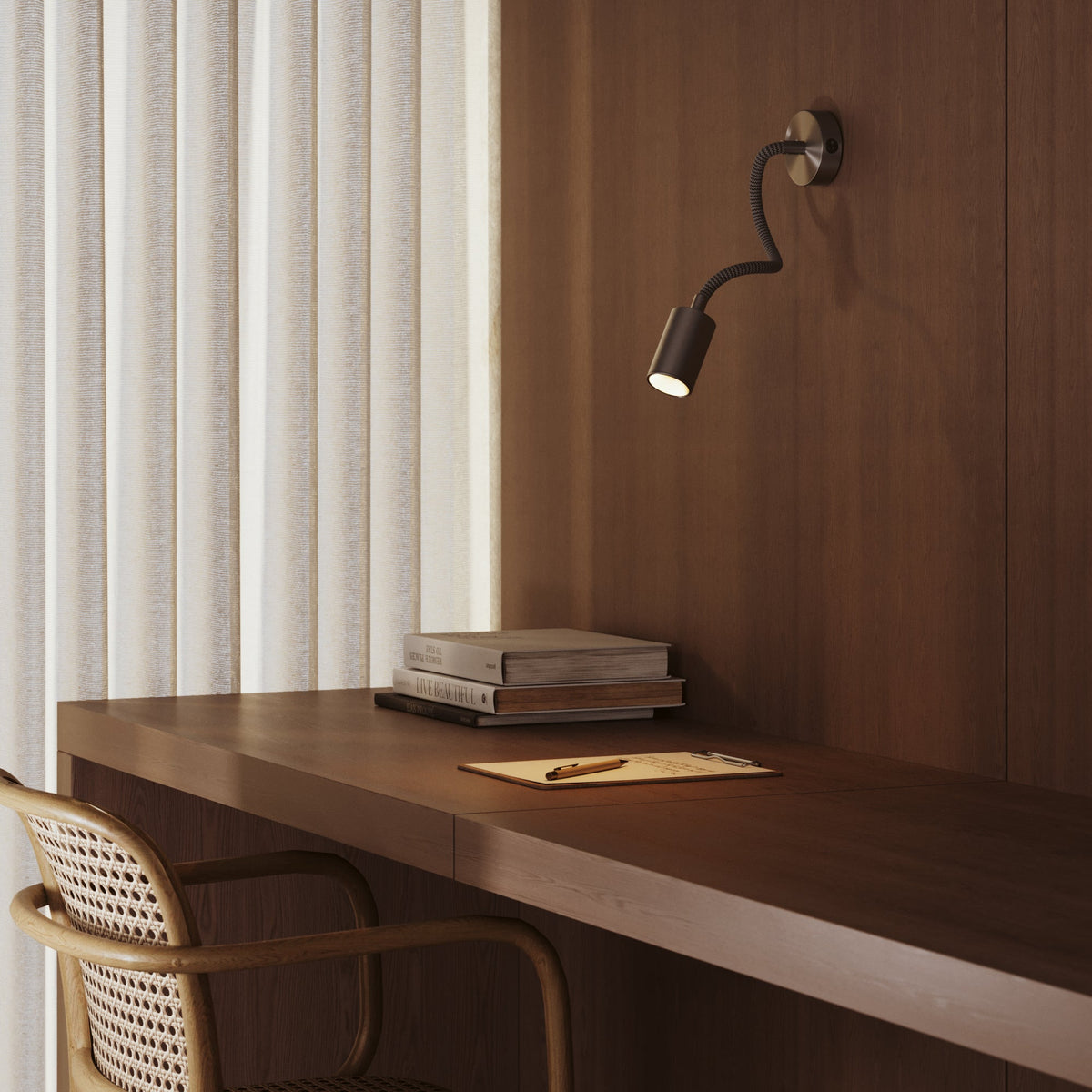 Lampada da parete o soffitto con faretto GU10 Bispot e braccio orientabile Flex 30 cm - Titanio satinato Si Si